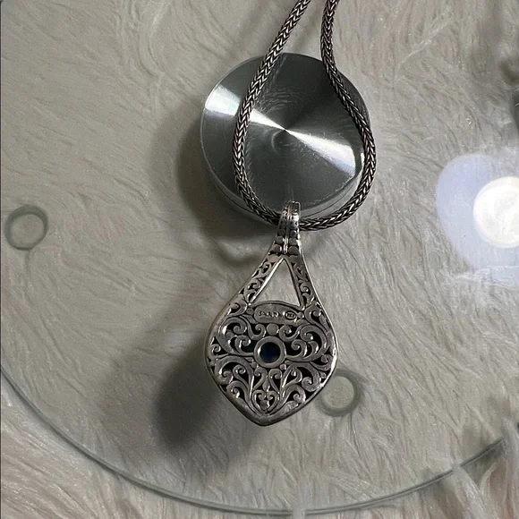 Luxury Artisan of Bali Larimar Pendant, Artisan-Crafted in Solid Sterling Silver - Picture 8 of 16